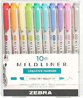 Zebra Mildliner pen, double end highlight, wide and fine point, matching 10 pieces.. DIAYTAR NIGERIA revolutionizes online shopping with competitive prices and reliable 5-8 day delivery.