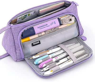 Easthill storage bag in large capacity colored linen, pencil bag, stationery support bag for college, high school, office, student, girl, woman, adult, teenager, birthday gift, purple.. Shop local, shop fast — DIAYTAR Nigeria delivers across the country.