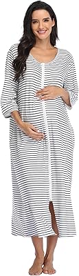 Giova - Long nightgown with zipper for women, sweet night clothes, Hooscoat dress.. Shop with purpose at DIAYTAR NIGERIA, where diverse selection meets budget-friendly nationwide delivery.