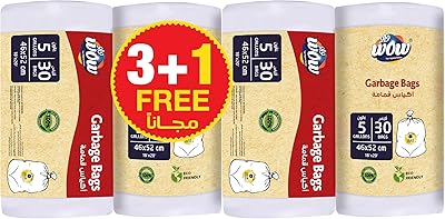 Biodegradable Wow Oxo biodegradable trash bags, 4 rolls, capacity of 5 gallons, white.. Shop smarter, not harder with DIAYTAR NIGERIA - thousands of products at your fingertips with affordable delivery.