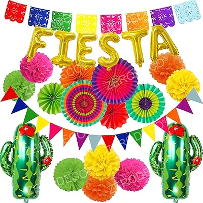 Zdrodico Cinco de Mayo decorations, multicolored tissue paper with paper fans, garlands and triangular banners for birthdays or Mexico celebrations.. DIAYTAR NIGERIA: Bringing quality products to your doorstep at prices that won't break the bank.