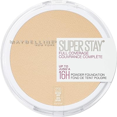 Maybelline powder foundation superstay with total coverage, duration until 4 p.m., matt cream background, natural beige, 1 room.. DIAYTAR NIGERIA: Making online retail accessible to all with affordable nationwide shipping.
