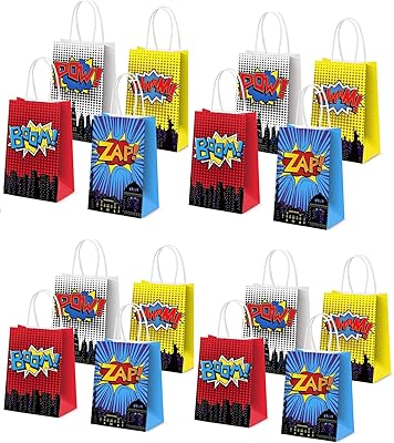 Bags of superhero celebration gifts, 16 pieces 4 colors in kraft paper, bags of cartoon heroes with handle, birthday decoration supplies for children and family classroom.. Looking for quality and speed? You’ll find both at DIAYTAR Nigeria.