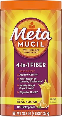 Metamucil, fibers, supplement of psyllium fibers 4-in-1 in powder with real sugar, smooth drink with orange flavor, 114 portions.. Experience the joy of convenient shopping with DIAYTAR NIGERIA's vast selection and quick delivery service.
