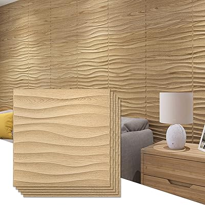 PVC Art3D corrugated panels for interior wall decoration, 3D decorative wall tiles in brown wood, 19.7 "x 19.7" (package of 12).. DIAYTAR NIGERIA: Your trusted e-commerce partner with extensive product choices and affordable delivery.