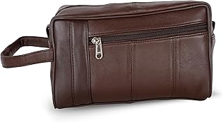 Luxury Nappa Leather Luxury Natural Leather Bag | Bathroom organizer with several storage compartments for men and women | Portable travel cosmetics kit, brown.. DIAYTAR NIGERIA: Where shopping meets satisfaction with affordable prices and prompt delivery services.