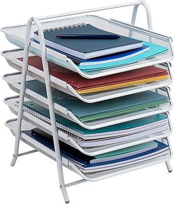 Mind Reader table organizer with 5 sliding trays for letters, documents, mail, files and paper, white.. Unlock endless possibilities with DIAYTAR NIGERIA's affordable marketplace and reliable delivery service.