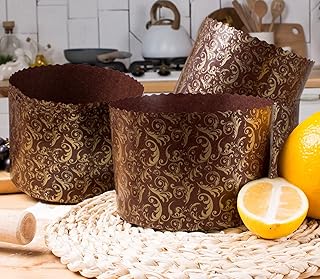 12 oz panettone paper mold | package of 12 | Easter cooking paper mold - Easter cooking molds - Panettone non -stick cooking mussels - 4.33 x H 8.5 cm brown design cooking molds.. DIAYTAR NIGERIA: Connecting every Nigerian with quality products at prices everyone can afford.