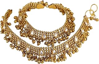 Ankle bracelet for woman plated gold shining diva (5634a), adjustable, without precious stones.. DIAYTAR NIGERIA: Where shopping is easy, prices are low, and delivery is just days away.