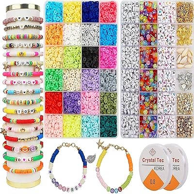 Kit for manufacturing bracelets in clay pearls 7200 pieces - 24 colors of pearls in polymer clay for the manufacture of jewelry, gift box with letters of letters, necklaces, rings, clay pearls for the manufacture of jewelry to make yourself.. Fast delivery, fair prices, and full variety — only on DIAYTAR Nigeria.