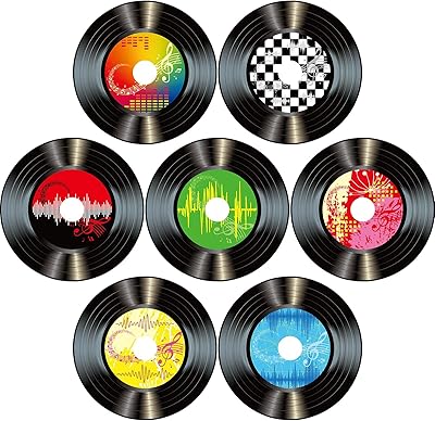 Bow 35pcs 7 "Banners of Wall Decoration on the Rock and Roll theme of the 1950s for themed party supplies of the 1950s and concert gifts (Sign Wall Decoration).. DIAYTAR NIGERIA revolutionizes online retail with our extensive selection and dependable shipping service.