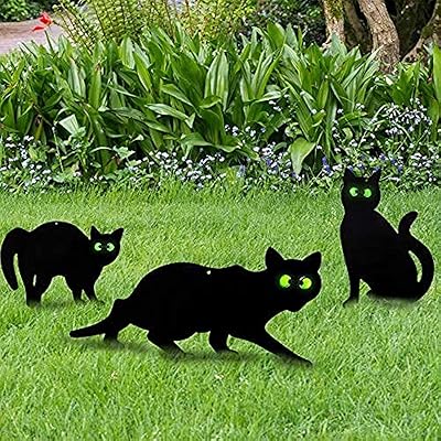 Package of 3 frightening garden cats with mirror eyes for outdoor Halloween decoration.. Nigeria's most diverse e-commerce platform delivers quality and affordability to your doorstep in 5-8 days.