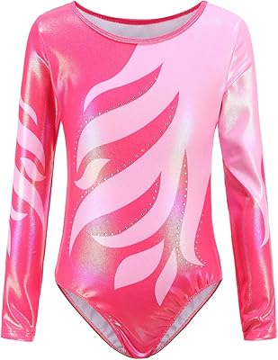 Gymnastics dress with long sleeves for girls with shiny pearls and flames and sports dance.. DIAYTAR NIGERIA combines affordability with convenience, delivering your purchases within 5-8 days.