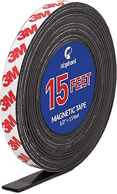 Magnetic ribbon, 15 -foot magnetic ribbon roll (1/2 "wide x 4.5 feet), with powerful 3m adhesive support. Perfect for personal use, artistic projects, white tables and the organization of a refrigerator.. Reliable delivery, all over Nigeria — that’s DIAYTAR Nigeria promise.