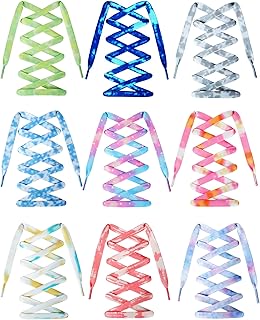 9 pairs of tie-dye laces with degraded colors for sneakers, sports shoes and skateboarding.. DIAYTAR NIGERIA brings the marketplace to your home with budget-friendly prices and nationwide delivery.