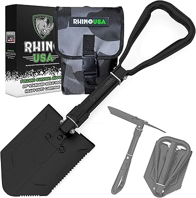 Renault USA folding survival shovel with blade - Military style excavation tool in robust carbon steel.. Enjoy low prices, wide selections, and reliable delivery with DIAYTAR Nigeria.