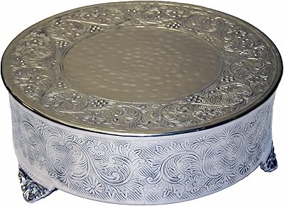 Gift by creations 743-18R-Ama round with round cake, 46 cm, silver.. DIAYTAR NIGERIA: Your trusted e-commerce partner with extensive product choices and affordable delivery.