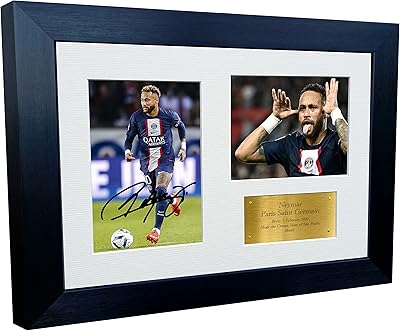Signed triptych photo frame Neymar Junior Paris Saint-Germain 2022/23, A4 format, 12x8 format, A4 format, poster football, gift.. A world of products at your fingertips — thanks to DIAYTAR Nigeria.