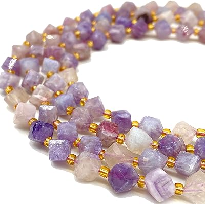Brazilian lavender tourmaline pearls ABC Gems (revolutionary cutting technology) 3D cube perforated in diagonal 5 mm (corner to 6 mm).. Shop with intention at DIAYTAR NIGERIA, offering thousands of products delivered nationwide in days.