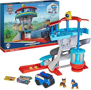 Paw Patrol Lookout Tower game set with car launcher, two chase figurines, chase police car and accessories, children's toys from 3 years old.. Skip the traffic, shop online — DIAYTAR Nigeria brings it to you.