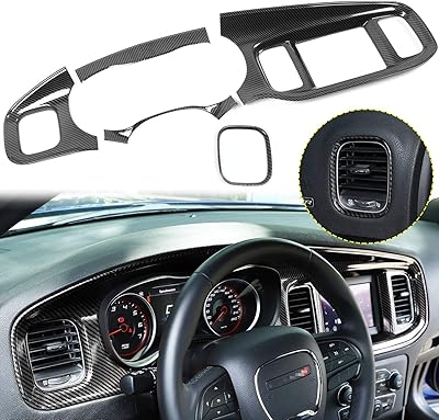 Jwy central dashboard cover for dodge charger 2015-2022 in ABS carbon fiber 5 pieces.. Experience the convenience of online shopping with DIAYTAR NIGERIA's reliable 5-8 day delivery service.