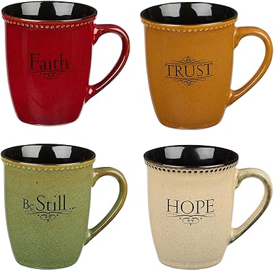 Set of tea coffee cups in rustic design with verses.. DIAYTAR NIGERIA revolutionizes online retail with our vast selection and cost-effective delivery options.