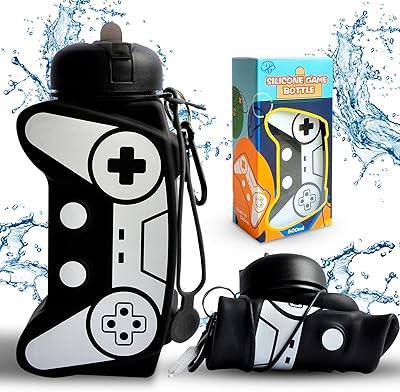 Foldable children's bottle for children with joystick | Bottle of drinking water for children at school | Botable water bottle without BPA (600 ml, black).. Experience shopping without stress at DIAYTAR NIGERIA's comprehensive and budget-friendly platform.
