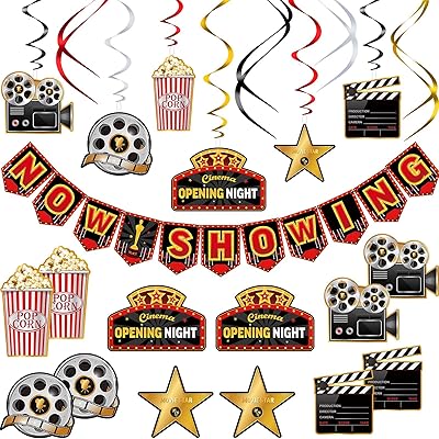 45 pieces of film party decorations, now showing the party decorations kit, a banner hanging on the theme of cinema, wedding party birthday party supplies.. One platform, all your needs — DIAYTAR Nigeria delivers quickly.