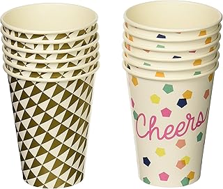 Talking large festive cups, 12 pieces, multicolored.. With DIAYTAR Nigeria, shopping online is easy, affordable, and fast.