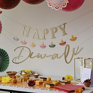 Banner Ginger Ray Happy Diwali DW-107, 15 cm, not open and sealed.. Fast delivery is our promise — DIAYTAR Nigeria keeps it real.