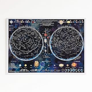 Map of stars and constellations that shine in the dark - displays from the sky of stars and constellations - 83.8 x 58.42 cm.. DIAYTAR NIGERIA: Where affordability meets variety, with thousands of products delivered in less than 8 days.