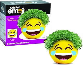 Decorative plant pot in chia pottery with emoji pattern tears of joy, easy to use and fun to cultivate, creative gift, perfect for any occasion.. Discover more ways to save — every day on DIAYTAR Nigeria.