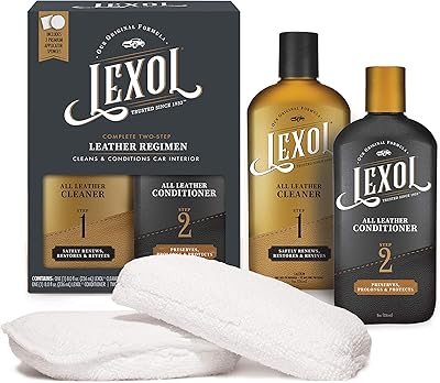 Lexol leather cleaner and after-shield kit for car leather, furniture, shoes, bags and accessories, fast and easy system in 2 steps, 236.5 ml bottles, includes 2 sponges to use.. DIAYTAR NIGERIA: Where affordability meets variety in Nigeria's most comprehensive online marketplace.