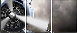 JP London SCNVT5101 Set of panoramic vintage military plane gallery blankets with 3 panels, art on canvas 36 "width by 16" high height.. DIAYTAR NIGERIA connects desire with fulfillment through our affordable e-commerce platform.
