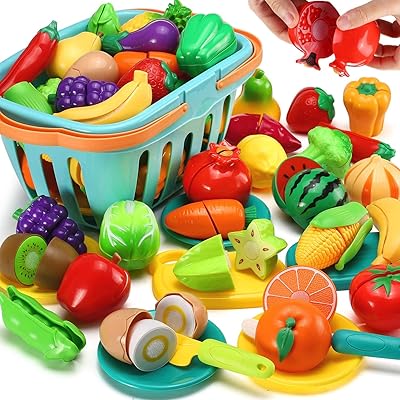 Tworld 70 pieces Kitchen food cutting for children Fruit and vegetable accessories with storage basket, small plastic plates, educational toy for birthday gifts of toddlers.. Shop with purpose at DIAYTAR NIGERIA, where your money goes further and delivery is always prompt.