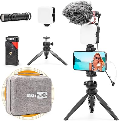 USKEYVISION Smartphone VLOG Microphone Video Kit for iPhone 14-13-12 Mini-Pro-Max Smartphone Android and device.. DIAYTAR NIGERIA: Your partner in affordable shopping with nationwide delivery in just 5-8 days.