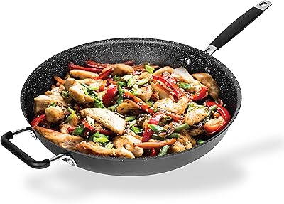 Extra-wide non-stick stone frying stone pro 14 inch, hard anodized, super sticky coating, family waist, with handle and rubber help, oven and dishwasher pass.. DIAYTAR NIGERIA transforms wishes into deliveries with our affordable and reliable e-commerce platform.