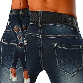 Jean Skinny torn in aged knit for women low waist with blue belt.. Don’t wait weeks — DIAYTAR Nigeria delivers your order in just a few days.