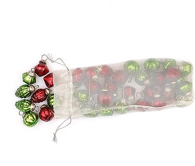 Creative Co-OP embellishments in green and red glass (3 styles/set of 36-inch organza bags) Glass, red and green embellishments, 36 pieces.. No hidden costs, no long delays — just DIAYTAR Nigeria convenience.
