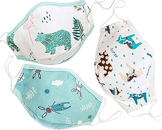 Cute children's masks | 3 pieces | 100 % cotton | Print of fun animals.. DIAYTAR NIGERIA: Bringing quality products to every Nigerian with affordable nationwide delivery.