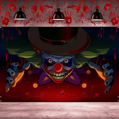 Désai de Halloween clown decorations, Halloween carnival background, scary clown banner, horror photography, circus carnival, Halloween party decoration supplies, frightening evil vampire (frightening).. Your trusted shopping partner, DIAYTAR NIGERIA offers extensive selection with quick delivery options.