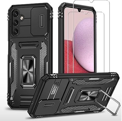 ZED Moon shell for Samsung Galaxy A14 LTE / A14 5G with tempered glass screen protector [Package of 2] Robust anti -Military quality shell with magnetic ring stand - Black.. Shop across categories at DIAYTAR NIGERIA with the confidence of prompt and budget-friendly delivery.