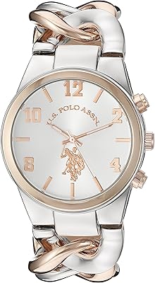 US Polo Assn. Classic polo shirt for women with analog display and stainless steel bracelet - USC40176, white.. Your trusted marketplace, DIAYTAR NIGERIA offers extensive variety with delivery within 8 days.