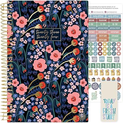 Bloom Daily Planners School agenda 2023-2024 (July 2023 - July 2024) - 5.5 "x 8.25" - Weekly/monthly agenda with stickers and bookmarks - Poppy Meadow, Bleu.. Shop from anywhere in Nigeria with DIAYTAR's extensive selection and budget-friendly shipping options.