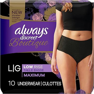 Underwear for incontinence Low waist always discreet store, large, maximum absorption and 100 %leakage protection, black, package of 10.. Your daily needs delivered to your door — DIAYTAR Nigeria style.