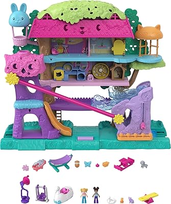 Cabin in Polly Pocket POCKET POLVILLE PET Adventure trees, 5 floors, more than 15 playing pieces: 2 dolls, car, 4 animals and more, excellent gift for 4 years and more.. Experience hassle-free shopping with DIAYTAR NIGERIA's user-friendly platform and prompt delivery service.