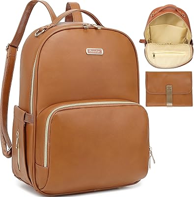 Leather Changing Backpack, Baby Multifunction Changing Bag with Changing Mattress, Great Capacity Travel Backpack for Mom.. DIAYTAR NIGERIA: Where countless products meet affordable prices and reliable nationwide shipping.