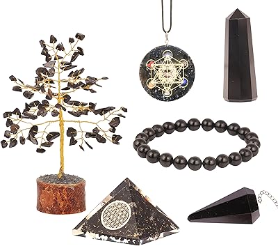 Yufdipper Collection of black tourmaline crystals and healing stones Tree of good luck positive energy Flower Flower Pyramid Crystal Baguette Metatron Cube Cub.. DIAYTAR NIGERIA makes quality accessible with low prices and reliable 5-8 day nationwide delivery.