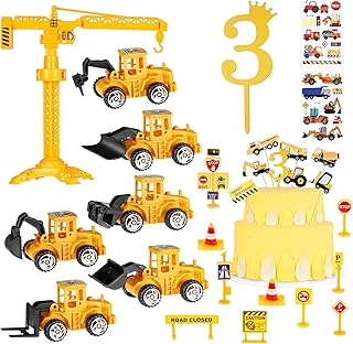 Saspero cake decoration sticks for 3 -year -old children's construction vehicles, tilting dump truck, excavator and tractor for the decoration of cakes, construction toys for boys and children and party items.. DIAYTAR NIGERIA: Where affordability and variety meet with convenient delivery within 8 days.