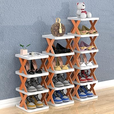 Cool Baby narrow shoe shelf with 5 levels, shoe storage, narrow shoe shelf, slightly bulky shoe cabinet, multifunctional, entrance (orange).. DIAYTAR NIGERIA brings the market to your screen with thousands of affordable products delivered to your door.